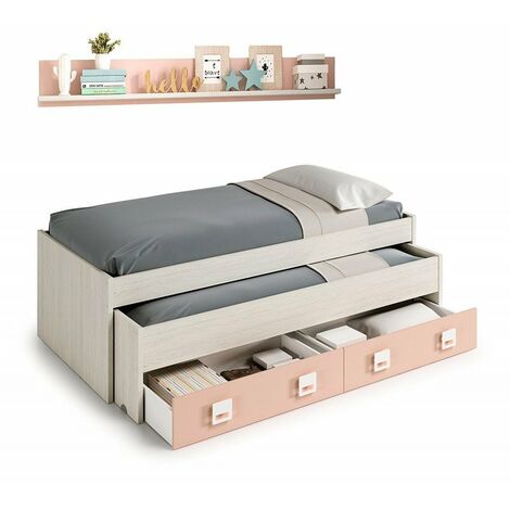 Cama doble Nube con 2 cajones 1 estante