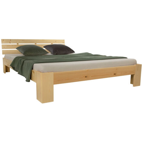 Cama doble para 2 personas con somier de láminas de madera 180x 200cm LIT06164