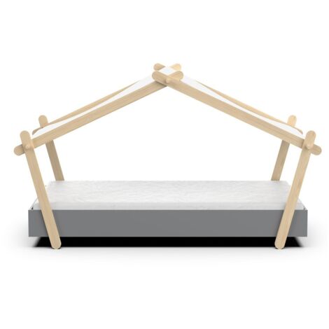 Cama Dormitorio Infantil Casita con Somier 223x130x102 cm