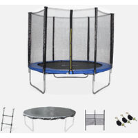 Cama elástica 245 cm, hasta 150 kg, kit completo, trampolín Azul, Pluton XXL