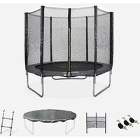 Cama elástica 245 cm, hasta 150 kg, kit completo, trampolín Gris, Pluton XXL