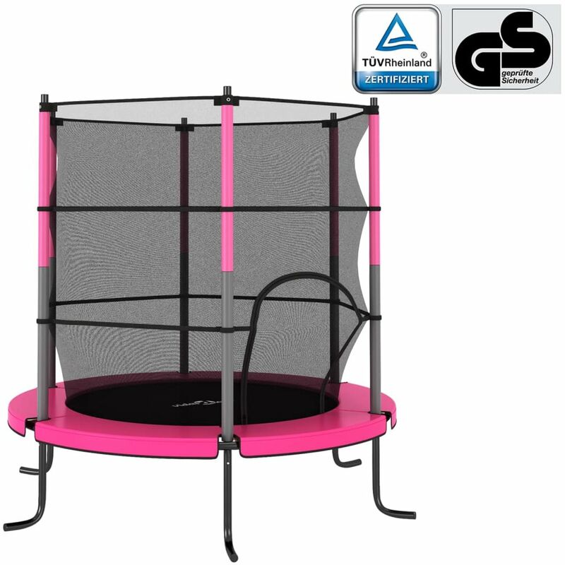 

Cama elastica con red de seguridad redonda rosa 140x160 cm