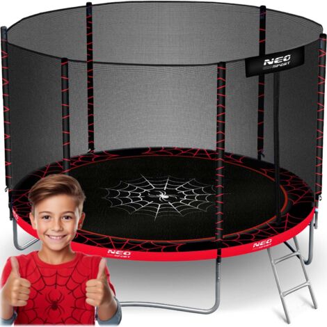 Cama elástica de jardín de 252 cm con red exterior y escalera Neo-Sport
