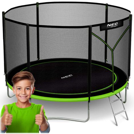 Cama elástica de jardín de 312 cm con red exterior y escalera Neo-Sport