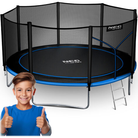 Cama elástica de jardín de 435 cm con red exterior y escalera Neo-Sport