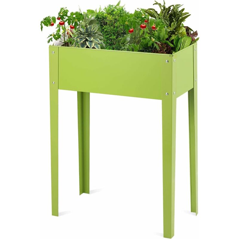 

Costway - Cama Elevada de Metal Maceta para Jardín Estante Soporte para Plantas Flores Verde para Frutas (60x30x80cm)