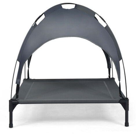 Cama elevada para perros 105 x 87 x 89 cm cómoda e impermeable fabricada en tejido de poliéster gris 200012381