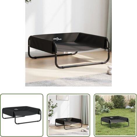 Cama elevada para perros -  Cama elevada para perros tela oxford y acero gris antracita