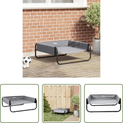 Cama elevada para perros -  Cama para perro Manual Gris Claro 75 x 75 x 30 cm Acero