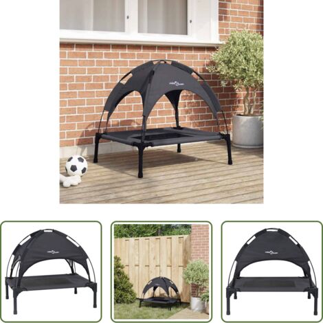 Cama elevada para perros -  Cama para perro Manual Negro 76 x 62 x 70,5 cm Acero