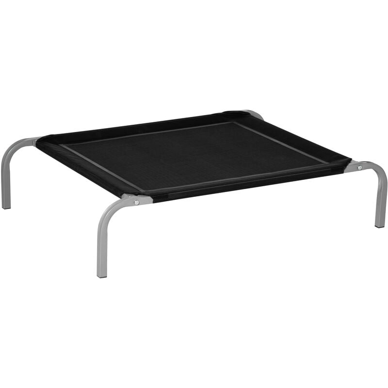 

Cama Elevada para Perros Gatos Transpirable Cama Mascotas para Dormir Relajar con Marco de Acero para Interiores Exterior 90x65x20 cm - Negro