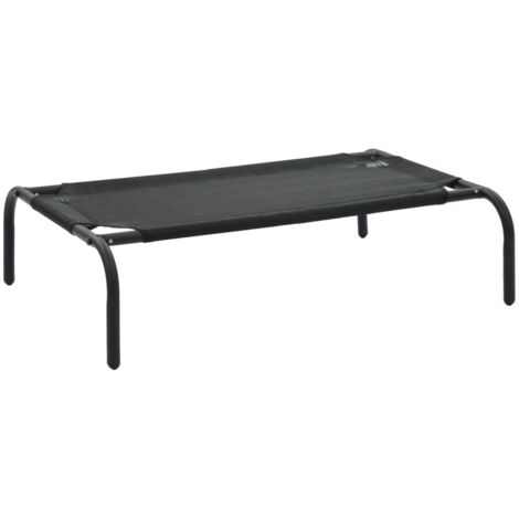 Cama elevada para perros S Cestas de textileno Cesta para perros 90 x 50 x 20 cm negro 020001544