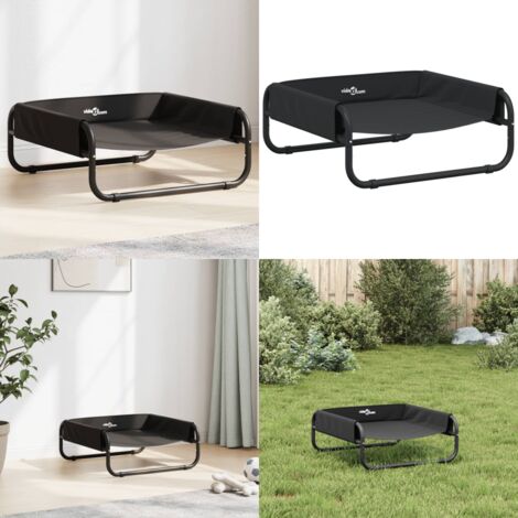 Cama elevada para perros tela oxford y acero gris antracita - Cama para perros exterior - Cama para perros interior