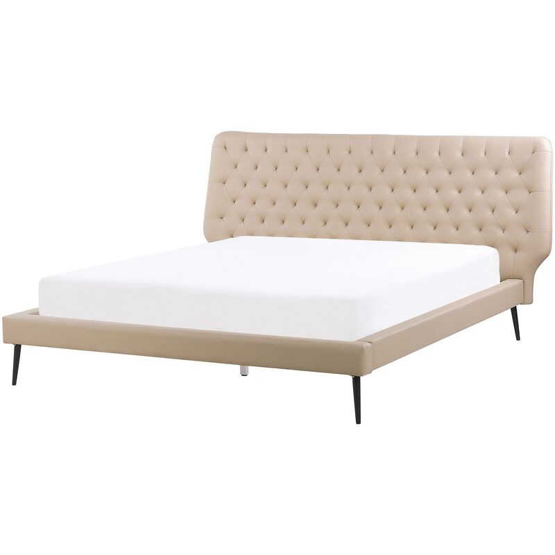 

Cama en piel sintética beige 160x200 cm ESSONNE