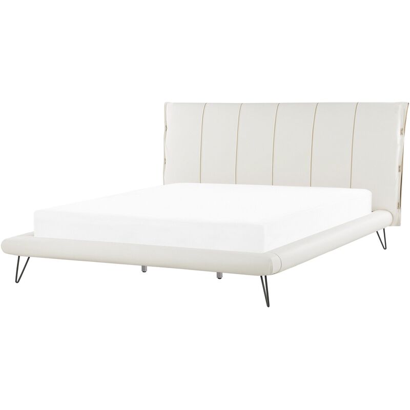

Beliani - Cama en piel sintética blanca 180x200 cm BETIN