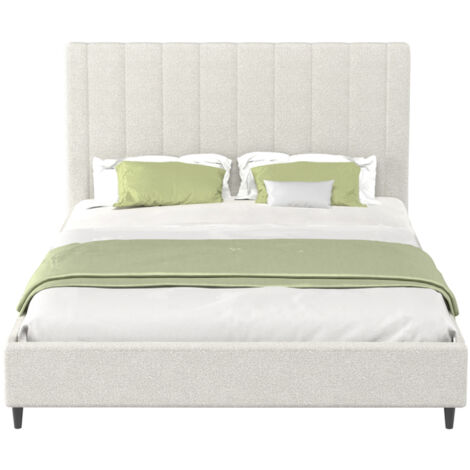 Cama en tejido rizo beige 140x190 CAMBRIDGE
