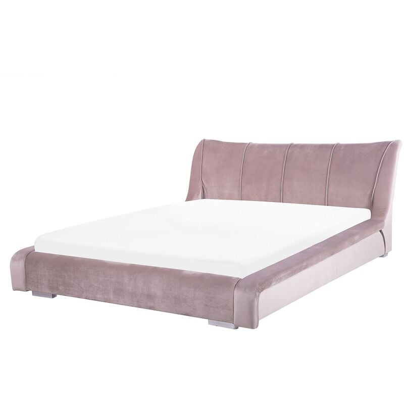 

Beliani - Cama de terciopelo rosa 160 x 200 cm NANTES