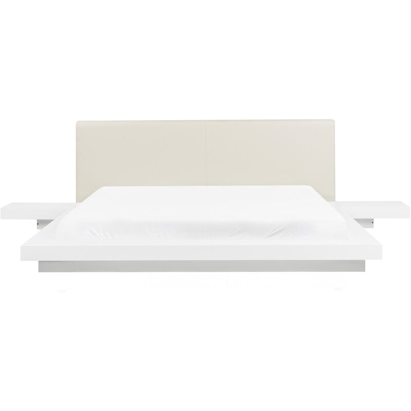 

Beliani - Cama de piel sintética blanco 180 x 200 cm ZEN