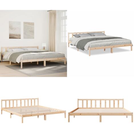 Cama extralarga sin colchón madera maciza de pino 180x220 cm - Cama sin colchón - Cama de pino