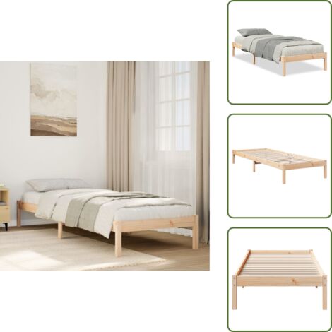 Cama extralarga - vidaXL Cama extralarga sin colchón madera maciza de pino 80x210 cm - Cama de madera maciza