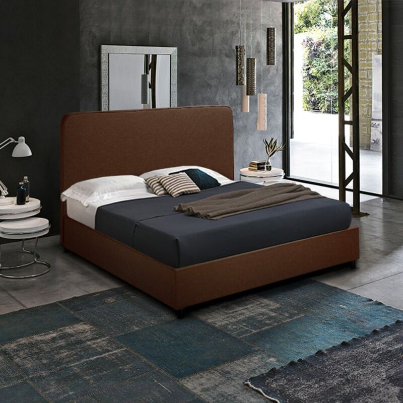 

Llb Living Life Bed - Cama francesa cuadrada y media en tela con malla 120x190 Zurich | Color: Marrón
