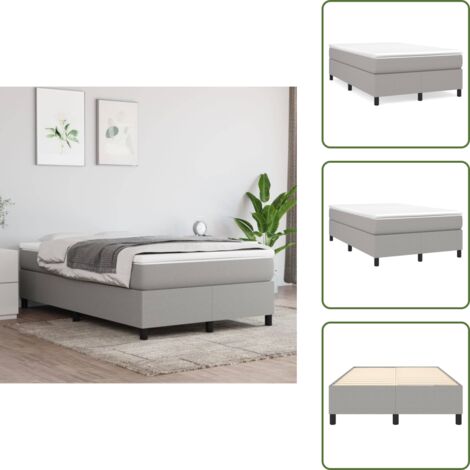 Cama gris claro - vidaXL Estructura de cama con somier tela gris claro 120x200 cm - Cama de tela