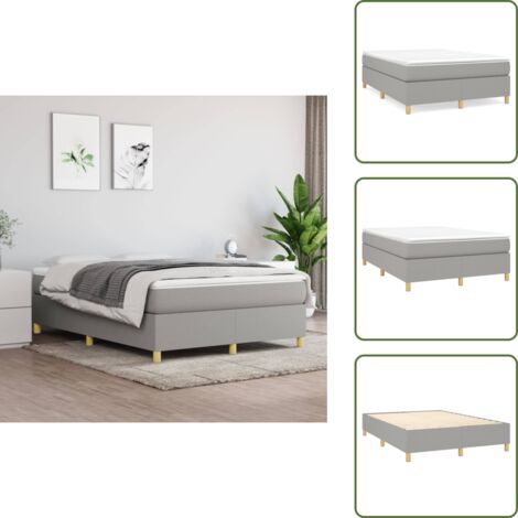 Cama gris claro - vidaXL Estructura de cama con somier tela gris claro 140x200 cm - Cama con patas