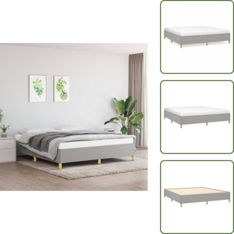 Cama gris claro - vidaXL Estructura de cama con somier tela gris claro 180x200 cm - Cama con patas