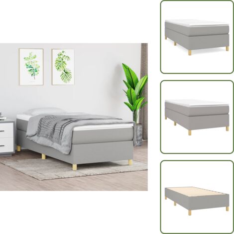 Cama gris claro - vidaXL Estructura de cama con somier tela gris claro 80x200 cm - Cama con patas