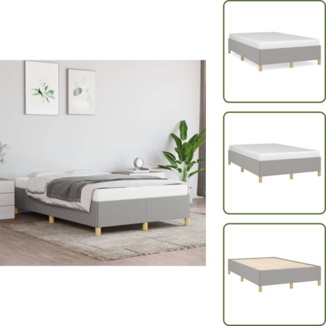 Cama gris claro - vidaXL Estructura de cama sin colchón tela gris claro 120x200 cm - Cama de madera contrachapada
