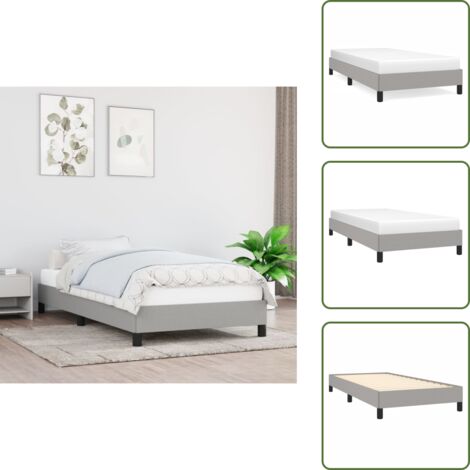 Cama gris claro - vidaXL Estructura de cama sin colchón tela gris claro 90x190 cm - Cama de madera contrachapada