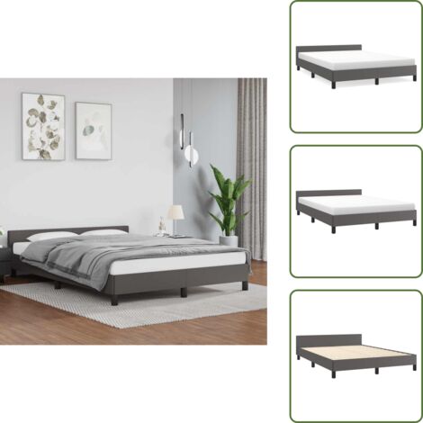 Cama gris - vidaXL Estructura de cama con cabecero sin colchón gris 140x200 cm - Cama con patas