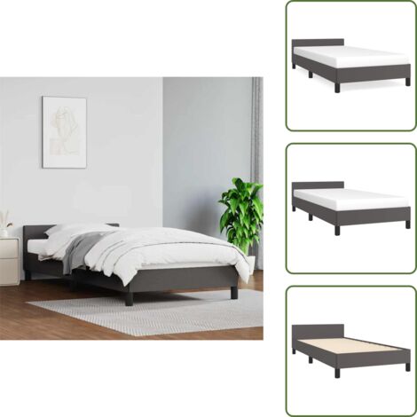 Cama gris - vidaXL Estructura de cama con cabecero sin colchón gris 80x200 cm - Cama con patas