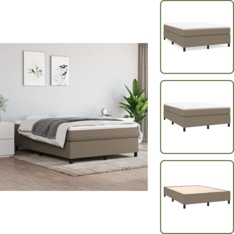 Cama gris - vidaXL Estructura de cama con somier tela gris taupe 140x190 cm - Cama de tela