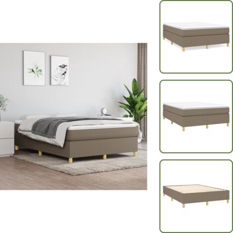 Cama gris - vidaXL Estructura de cama con somier tela gris taupe 140x200 cm - Cama de tela