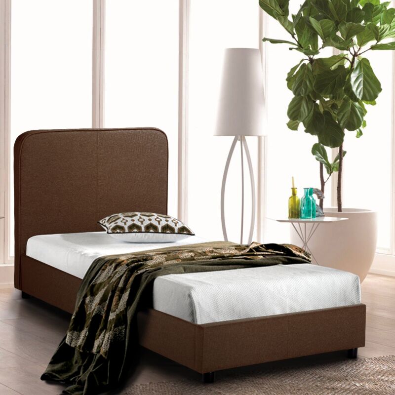 

Llb Living Life Bed - Cama individual 1 cuadrado en tela con malla 80x190 Zurich Twin | Color: Marrón
