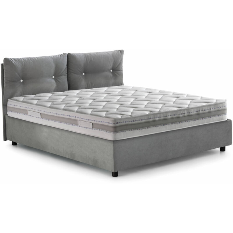 

Cama Individual Giulia Con Contenedor De Apertura Frontal, Color Gris Con Colchón