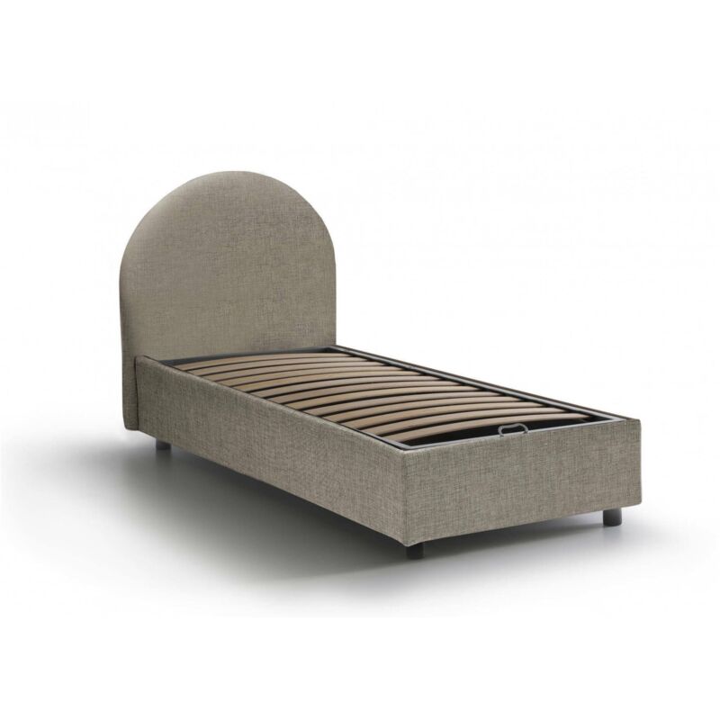 

Luna Cama Individual Con Contenedor De Apertura Frontal En Color Taupe