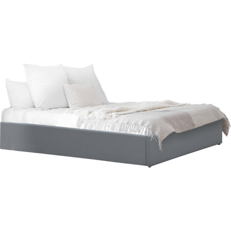 Cama individual de PVC con box "Ava" - 90 x 190 cm - Gris
