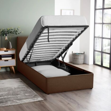Cama individual de una plaza con red y contenedor 80x190 Basel Twin