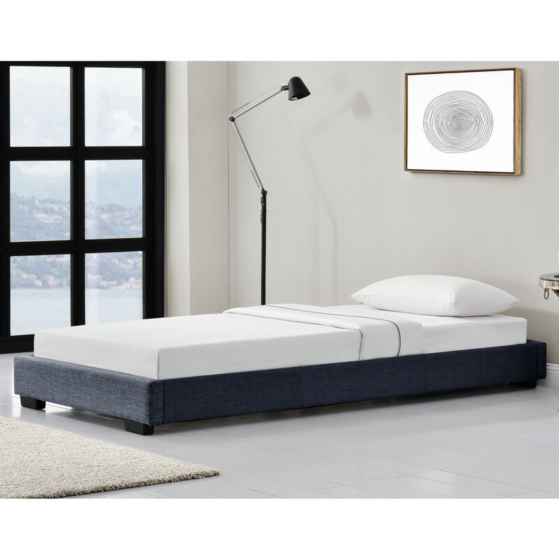 

Corium - Cama individual - Tapizado en lienzo - 90 x 200 cm - Somier moderno con Listones para Cama - Gris oscuro