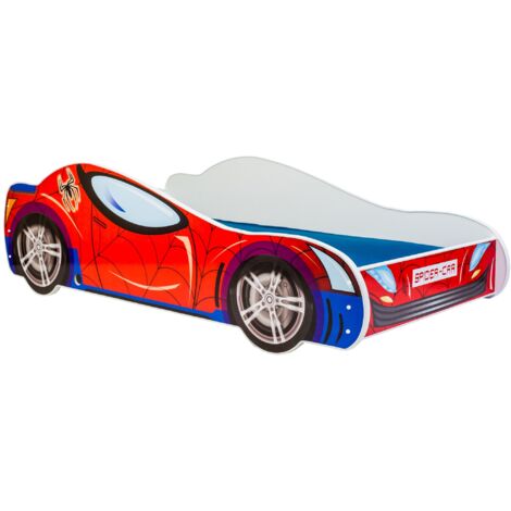 VIKING CHOICE Cama infantil - Cama de coche Spiderman - 140x70 cm - incluye colchón