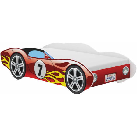 Cama infantil Coche CORVETTA 140x70 Rojo
