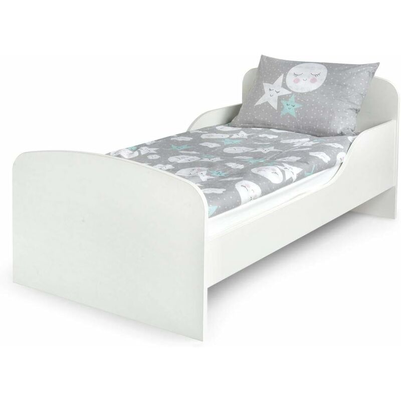 

Cama infantil con colchón cómodo 140/70. Blanco. De madera.