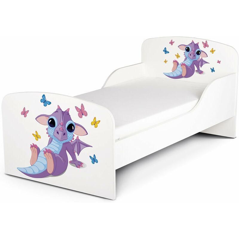 

Cama infantil con colchón cómodo 140/70. Motivo: Dragonito
