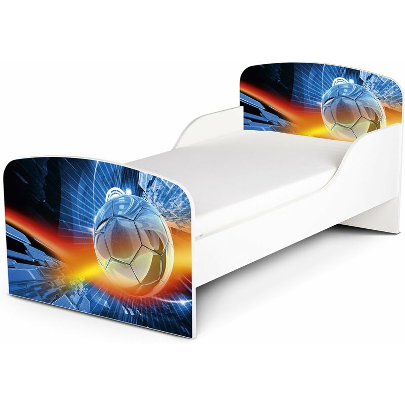 

Cama infantil con colchón cómodo 140/70. Motivo: futból.