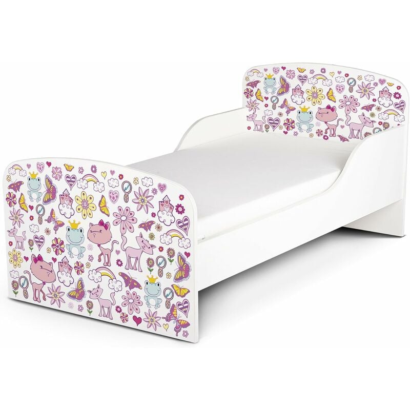 

Cama infantil con colchón cómodo 140/70. Motivo: Princesa