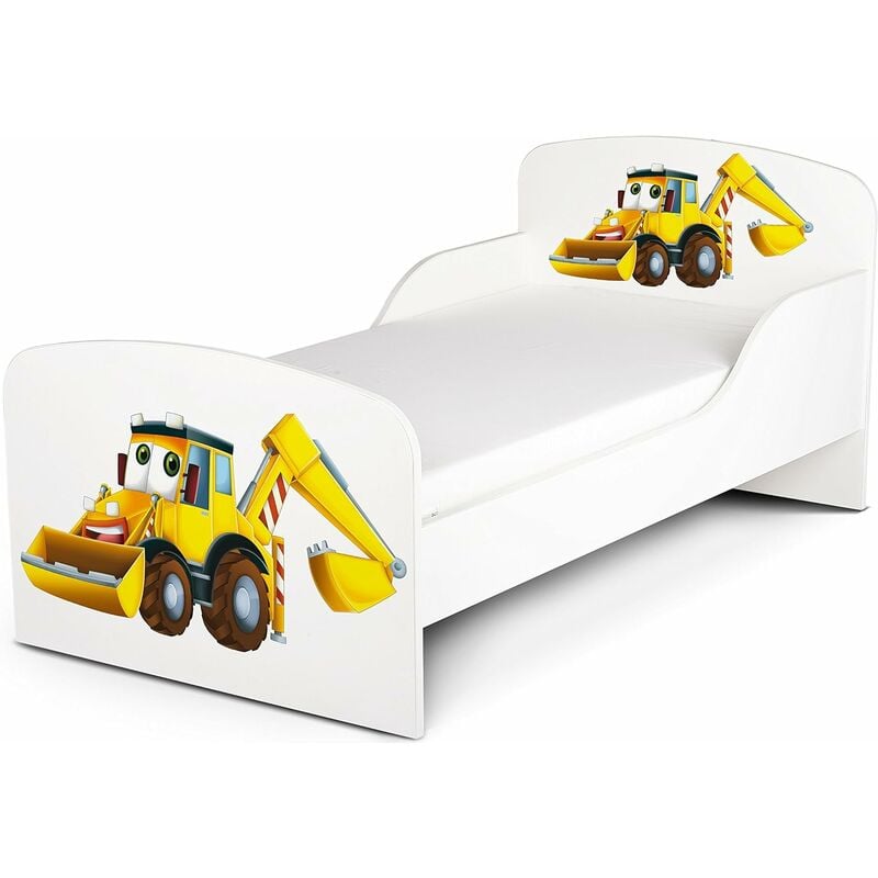 

Cama infantil con colchón cómodo 140/70. Motivo: Señor Excavadora