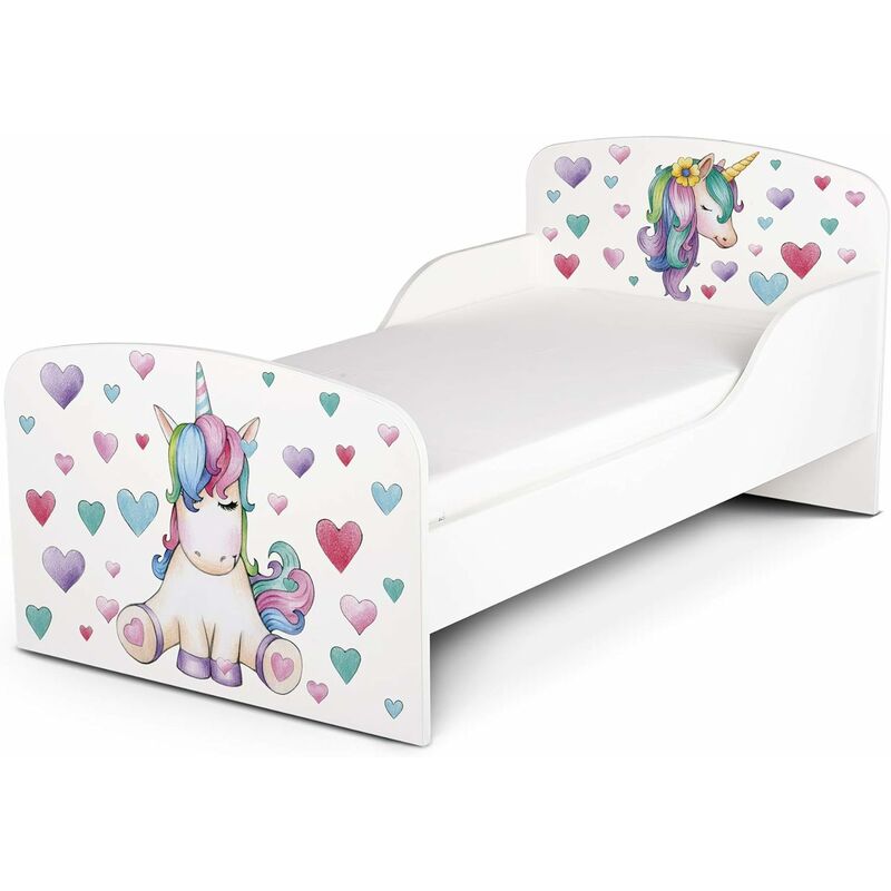

Cama infantil con colchón cómodo 140/70. Motivo: Unicornio