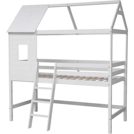 Cama infantil de entrepiso 190x90cm blanco MARGOT